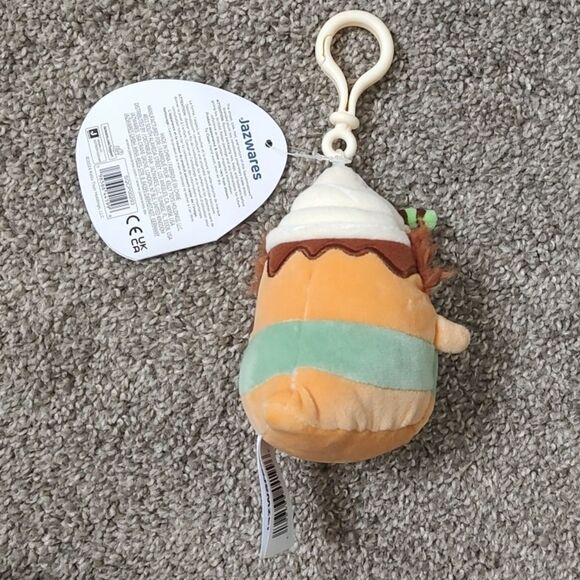 New With Tags Squishmallow 3.5" Nakobe The Axolotl Latte Plush Clip - Picture 5 of 12